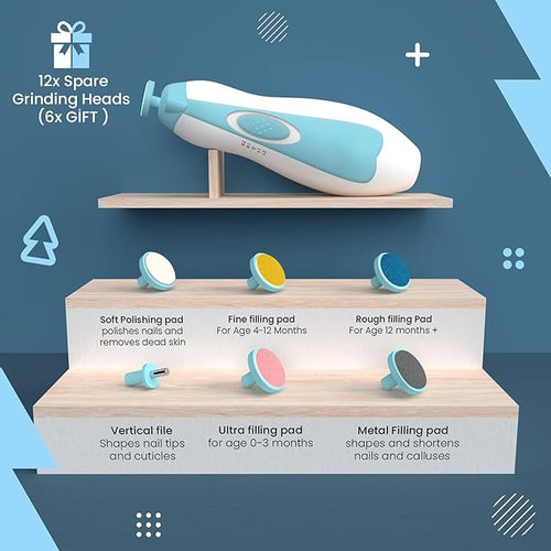 Baby Electric Nail Cutter New Born 0-6 Months with LED Light | Infant Nail File - KidZee