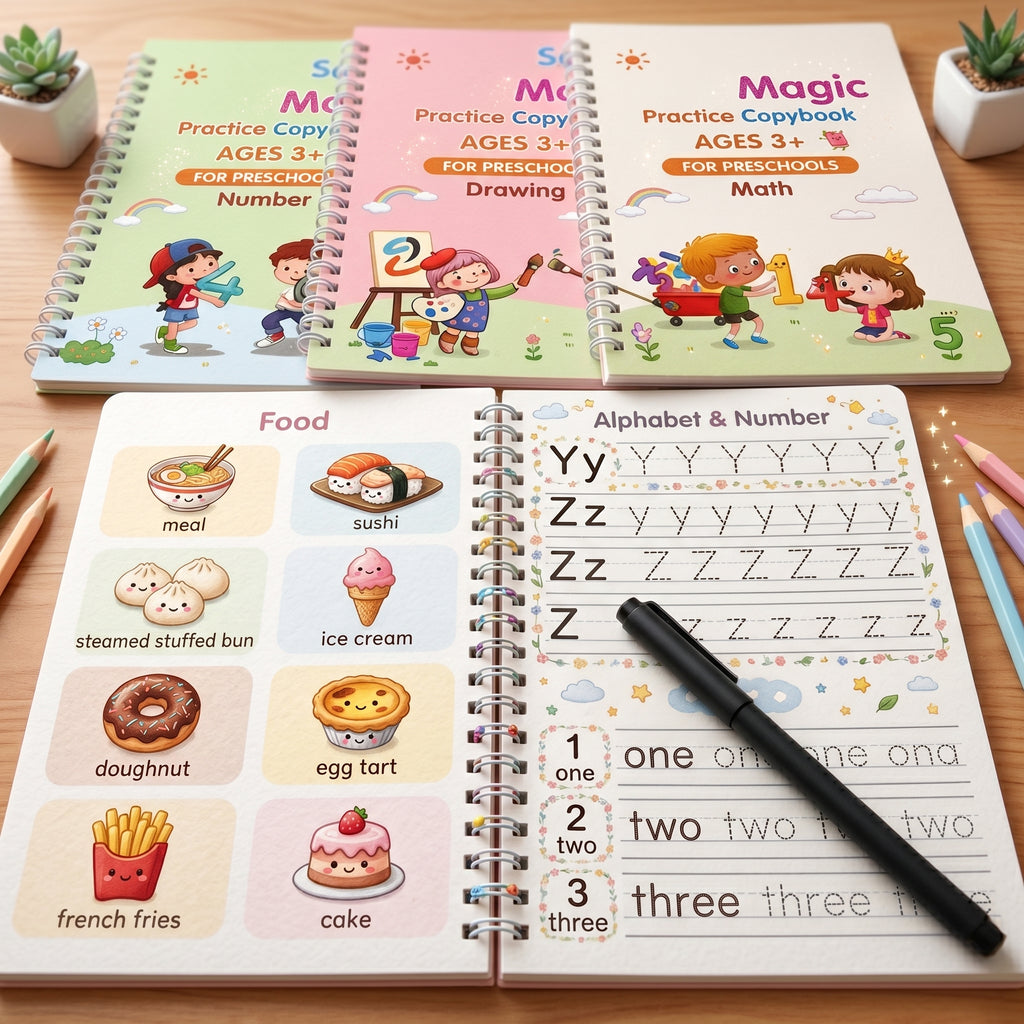 Magic Copybook Set | 4 Books + 10 Refills - KidZee