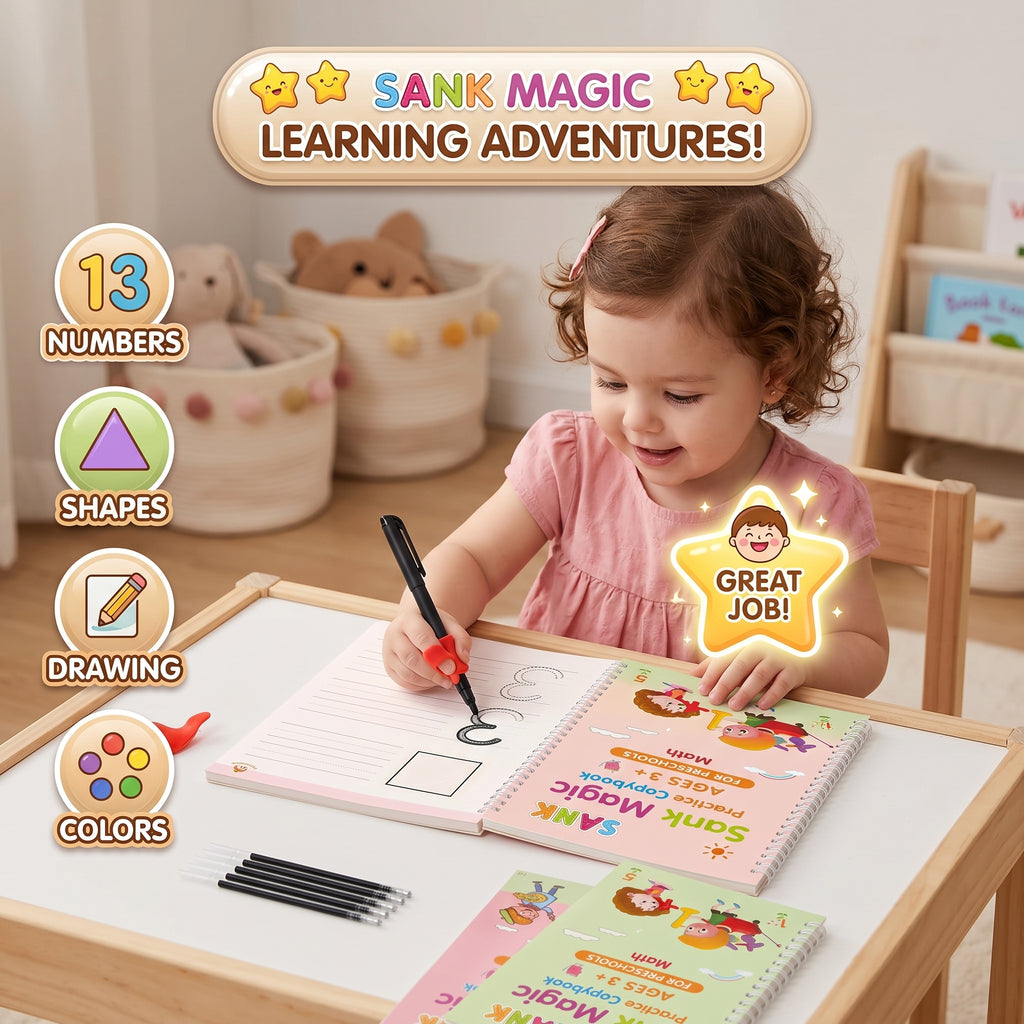 Magic Copybook Set | 4 Books + 10 Refills - KidZee