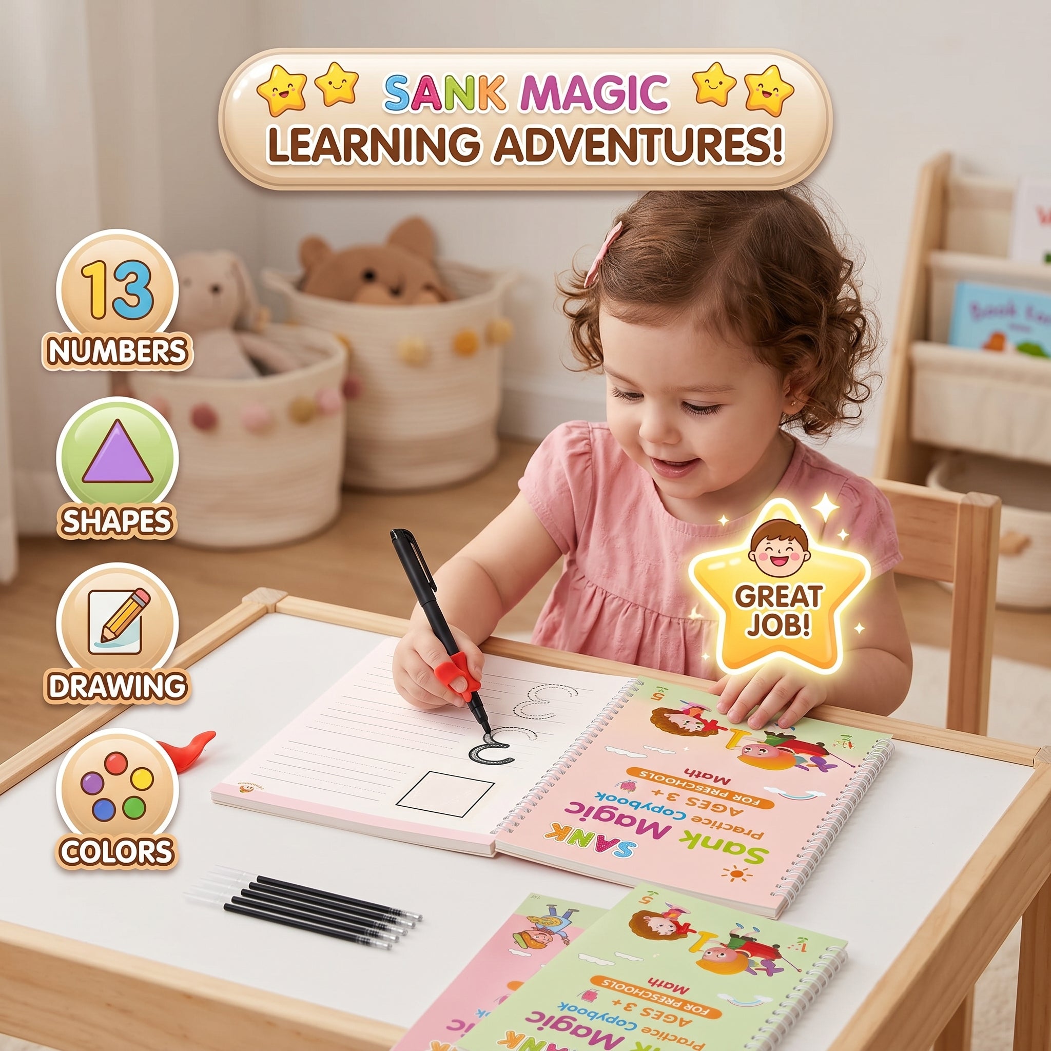 Magic Copybook Set | 4 Books + 10 Refills - KidZee