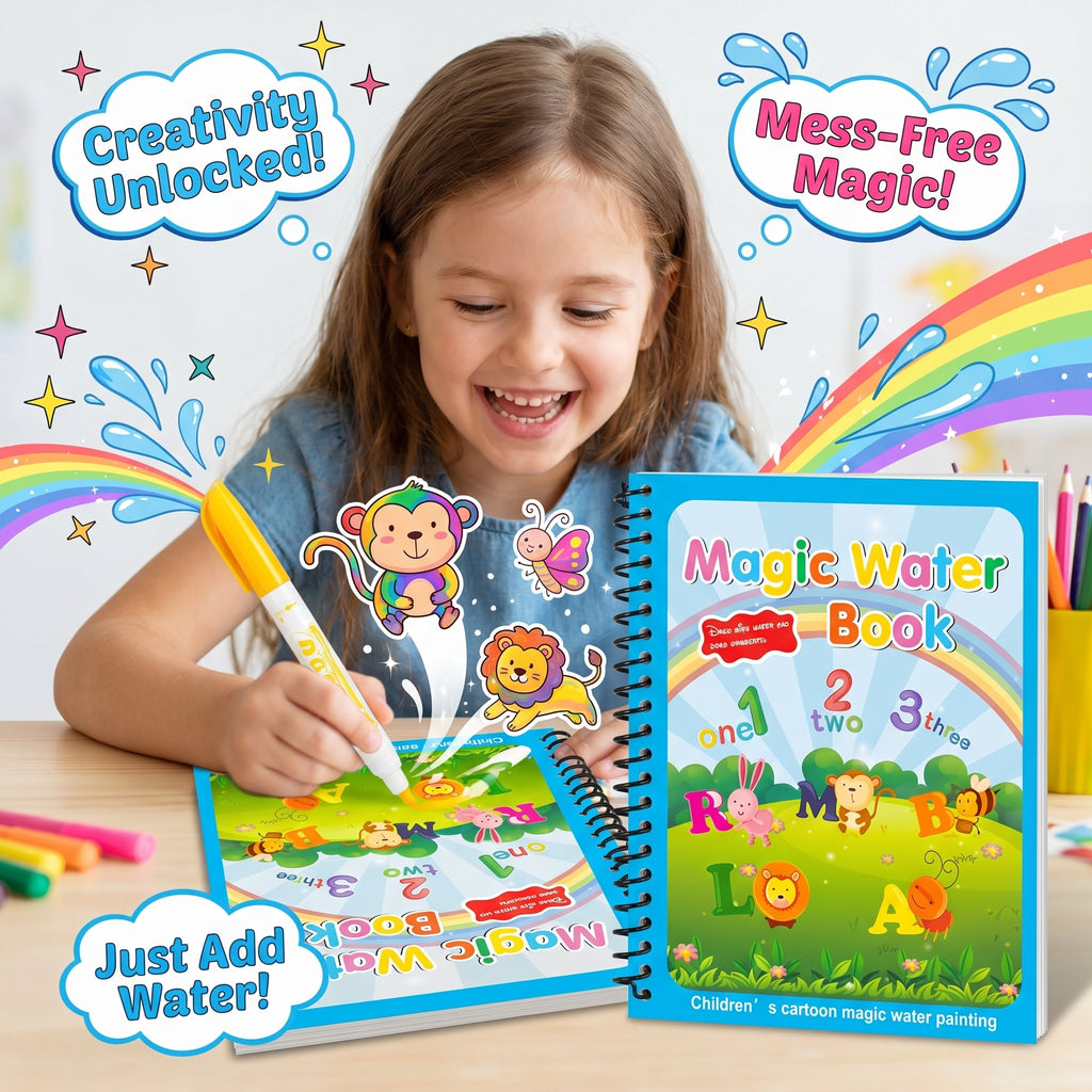 Magical Water Painting Book For Kids | Pack of 4 - KidZee