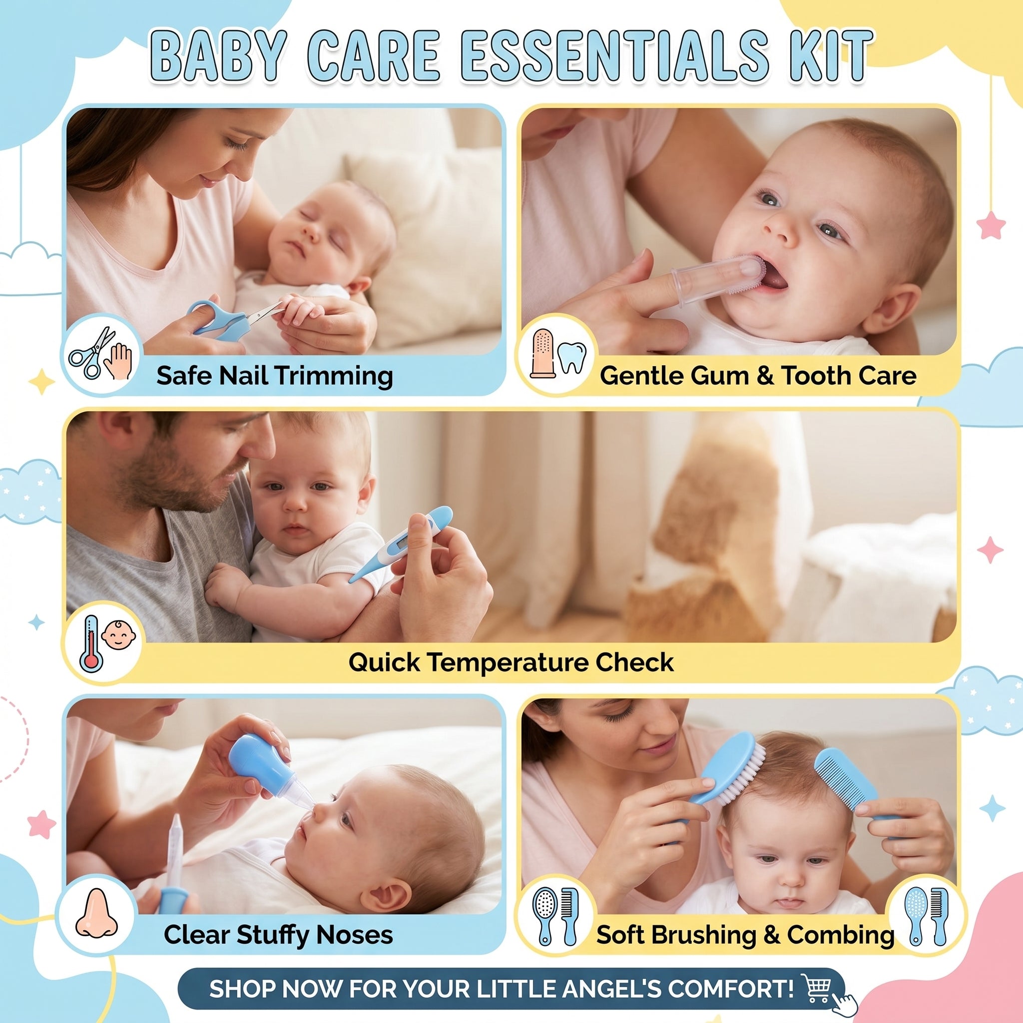 10 in 1 Baby Care Set Luxury Manicure Grooming Kit - KidZee