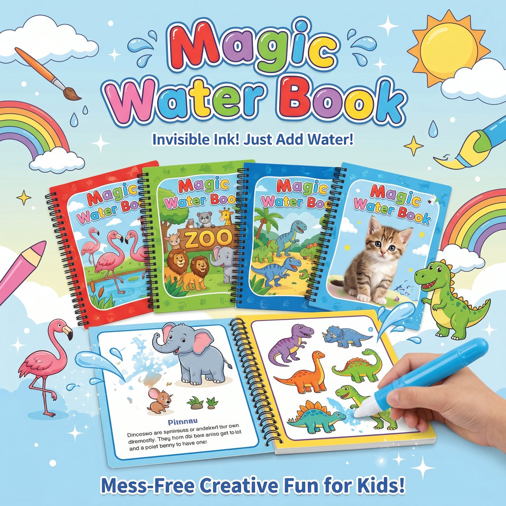 Magical Water Painting Book For Kids | Pack of 4 - KidZee