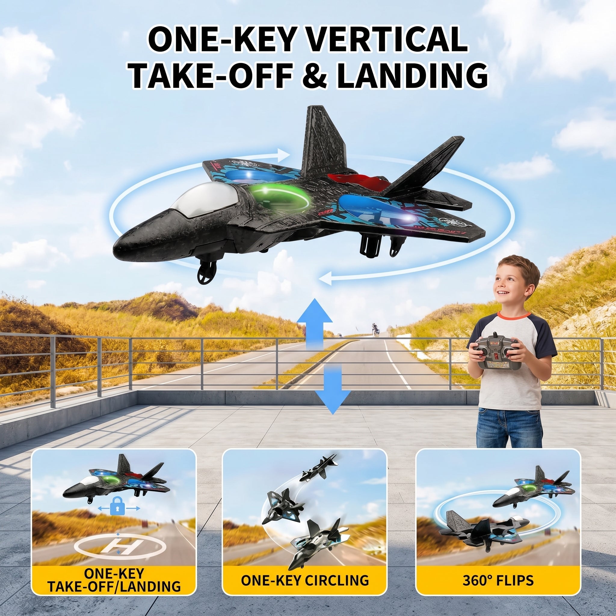 Remote Controlled Quadcopter | 2.4 GHz Aeroplane Fighter - KidZee