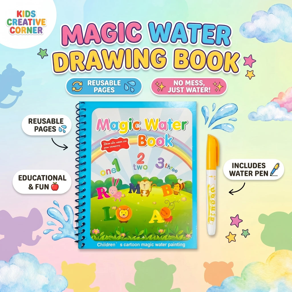 Magical Water Painting Book For Kids | Pack of 4 - KidZee