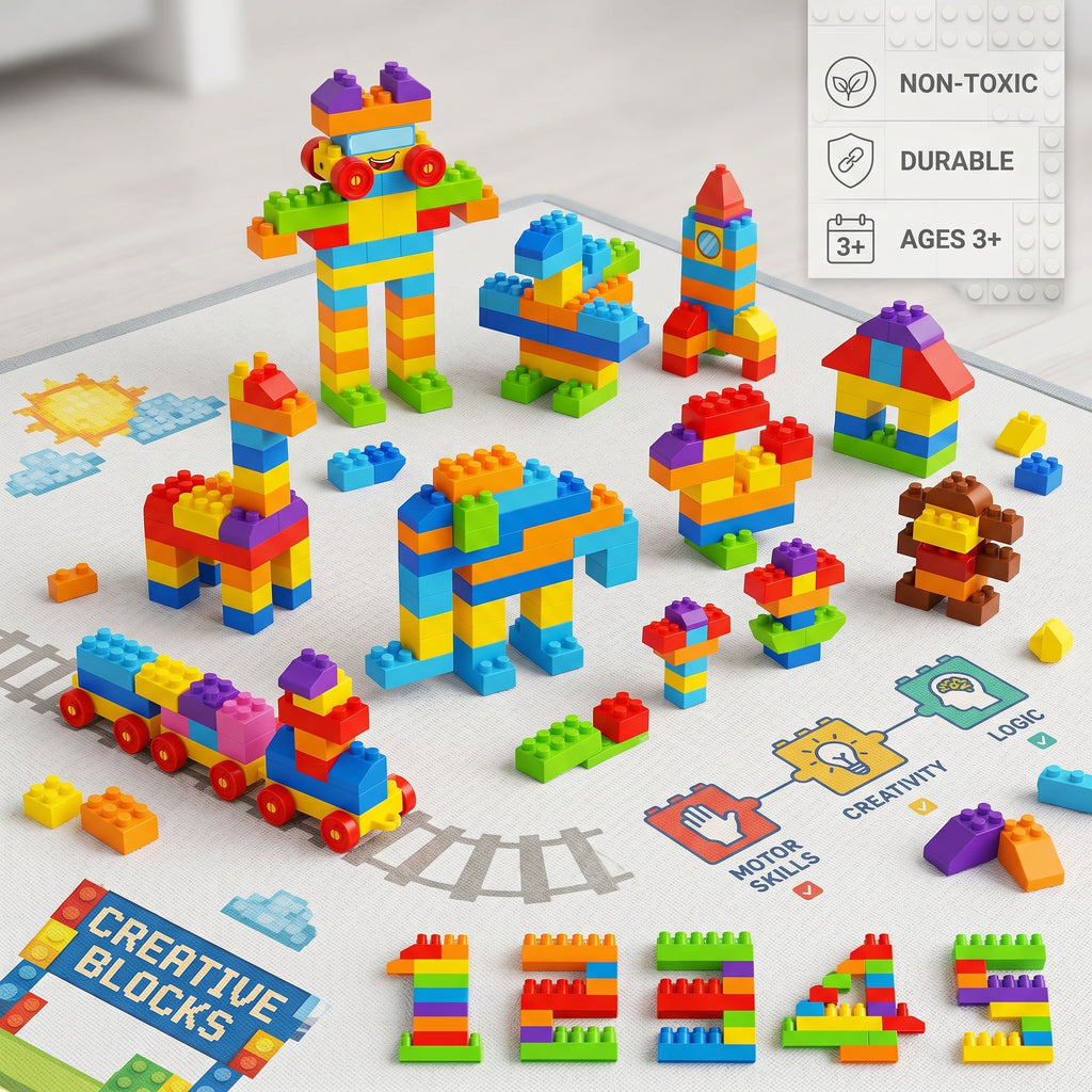 Mega Building Blocks | Large Multicolour Blocks | 50 Construction Set - KidZee