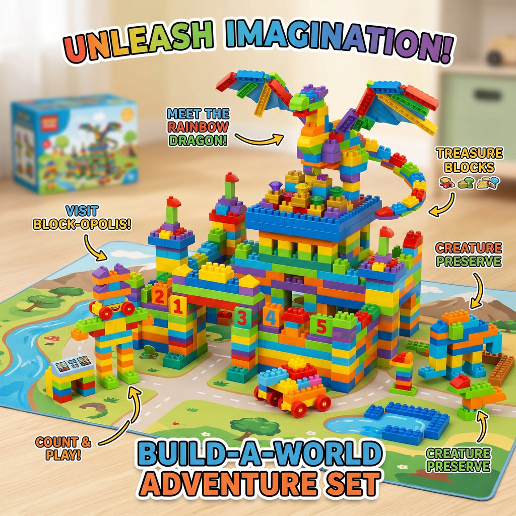 Mega Building Blocks | Large Multicolour Blocks | 50 Construction Set - KidZee