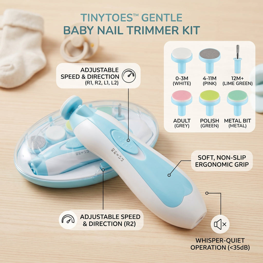 Trimo Baby Electric Nail Trimmer | Trimmer - White - KidZee