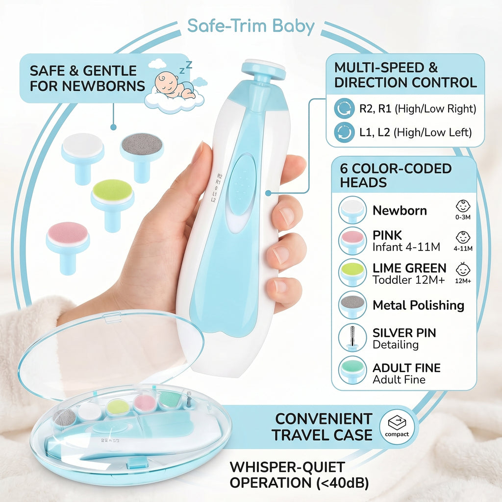 Trimo Baby Electric Nail Trimmer | Trimmer - White - KidZee