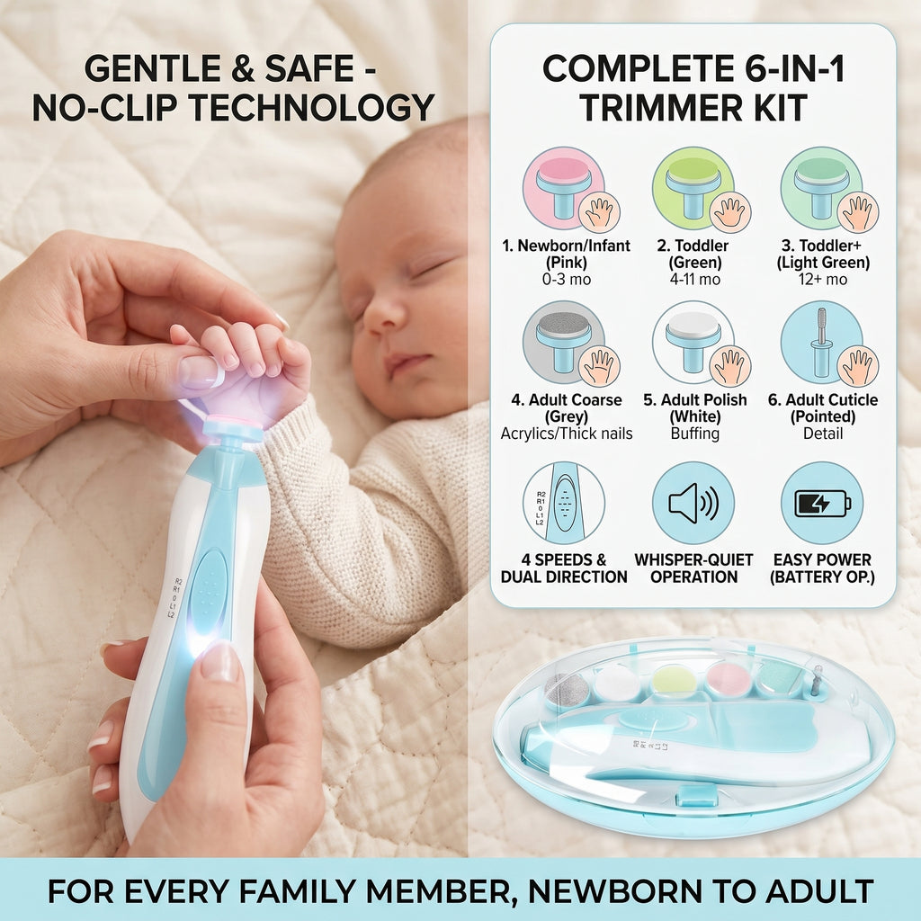Trimo Baby Electric Nail Trimmer | Trimmer - White - KidZee